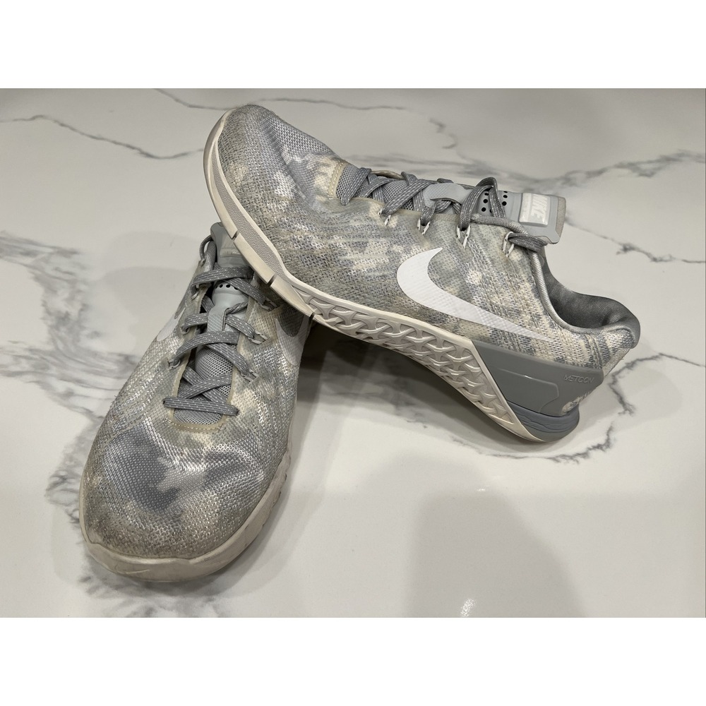 Nike Metcon 3 Women's Cross Training Shoes Size 7 Wolf Grey Camo Crossfit